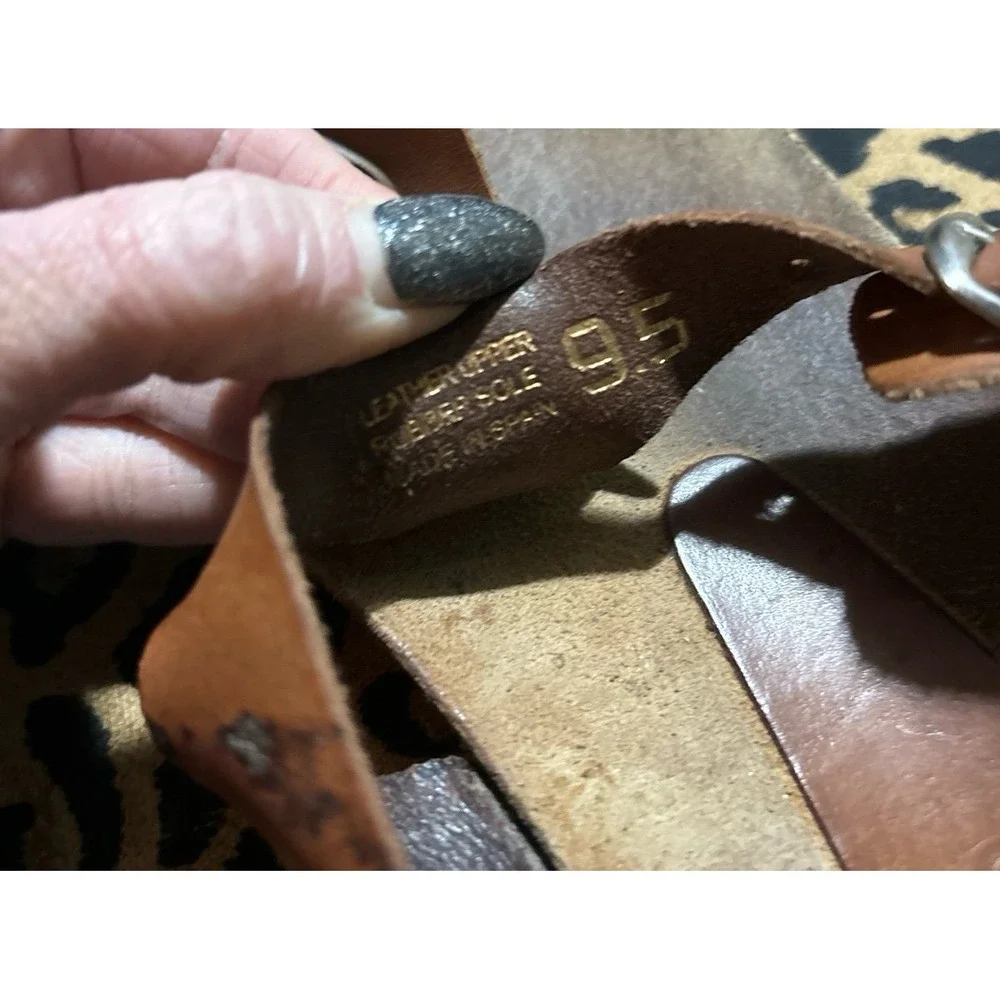 Yokono Ibiza Women's Brown Leather Thong Sandals, Size 9.5‎